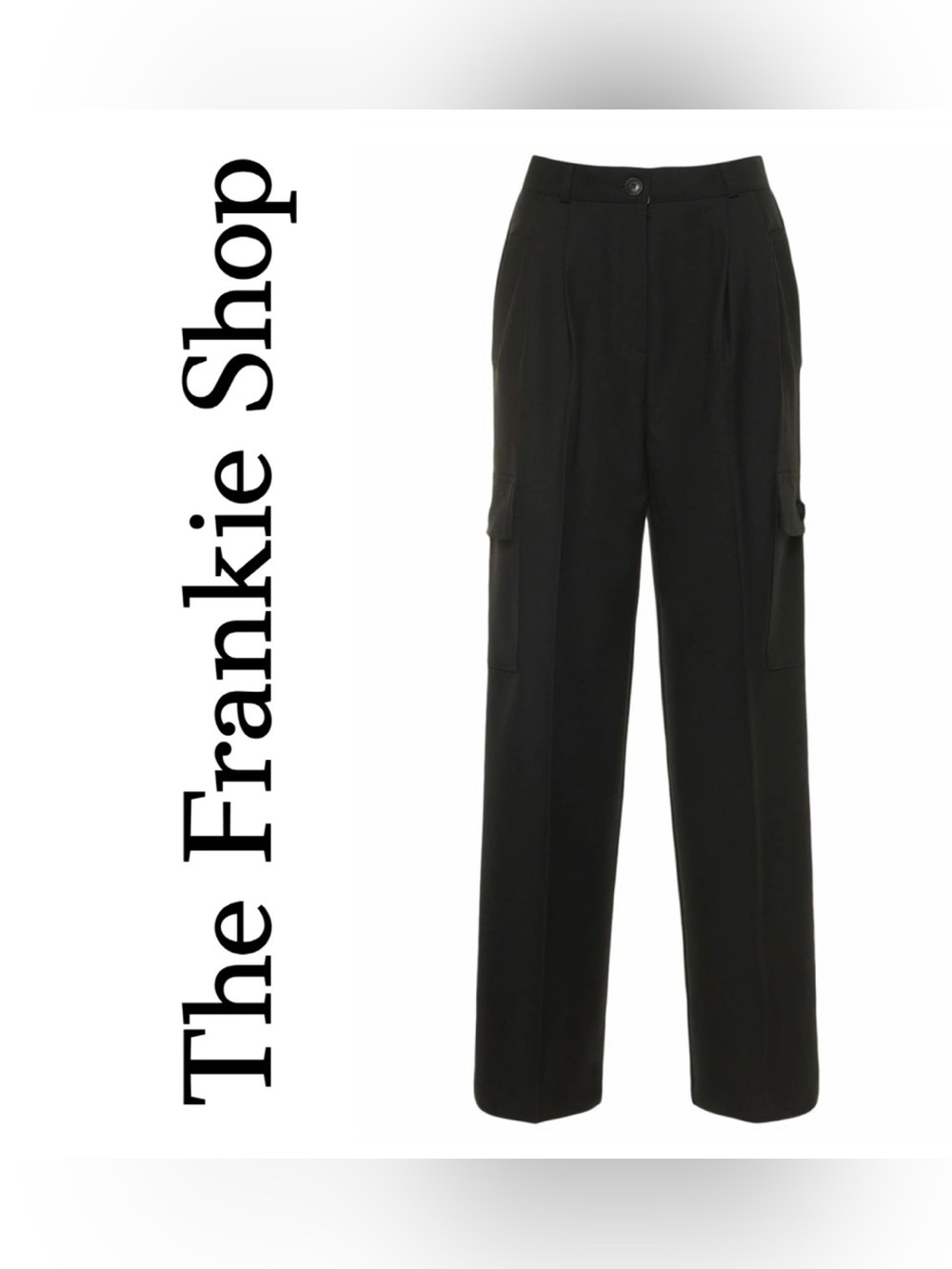 The Frankie Shop Black Wide-Leg Cargo Trousers